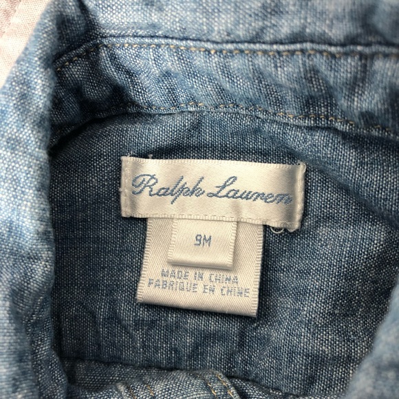Ralph Lauren Denim One Piece Outfit - 9mo - Picture 3 of 4
